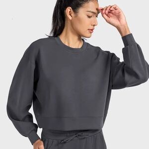 Lululemon Cropped Oversized Softstreme Women's Gray Sweatshirt